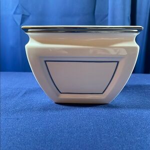 Lenox Square Dimension II Collection Solitaire White Bowl Silver Trim